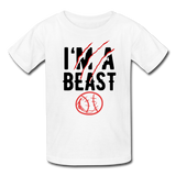 Youth Im A Beast Graphic Tee; Sports, Baseball - white