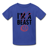 Youth Im A Beast Graphic Tee; Sports, Baseball - royal blue