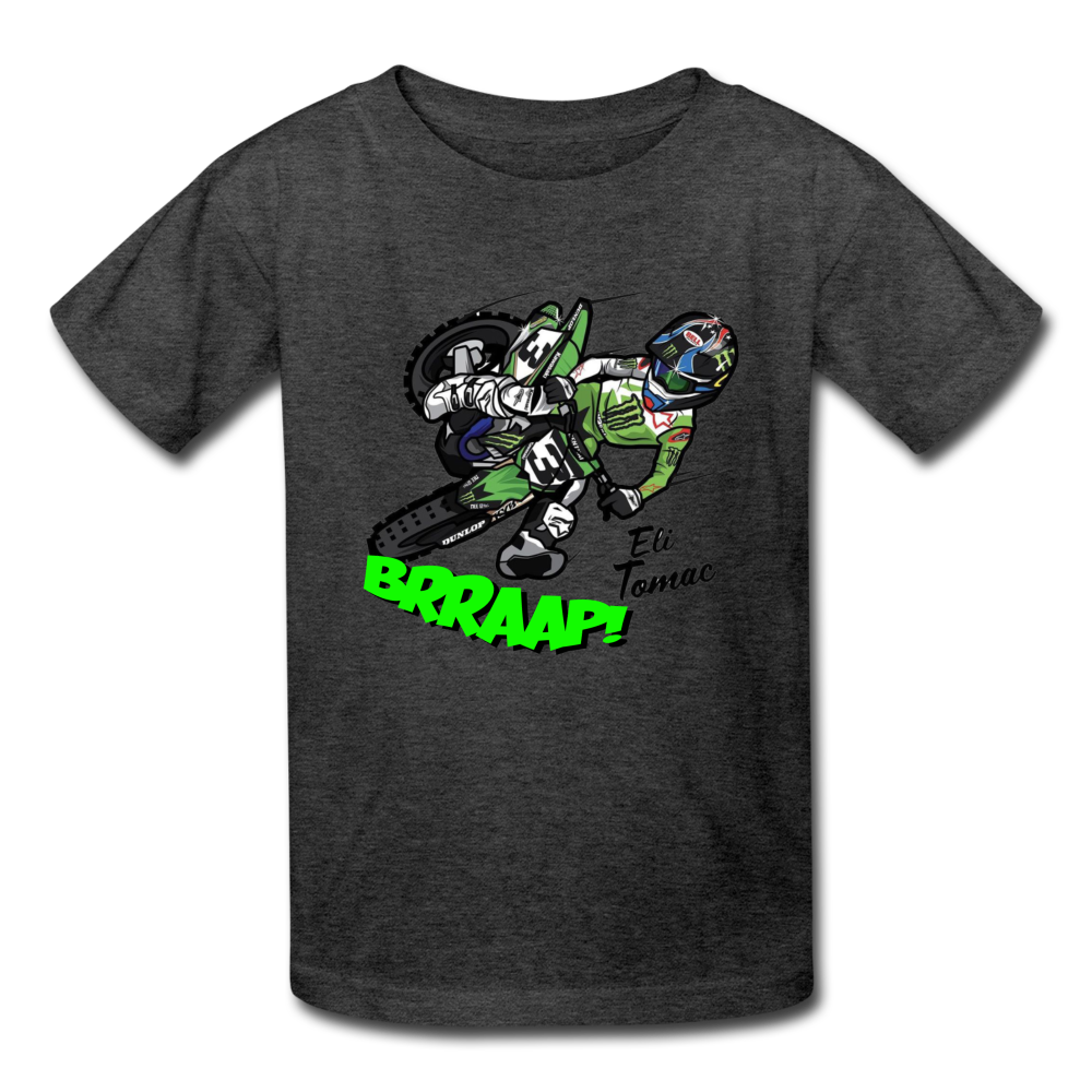 Youth Mx Team Green Tomac Graphic Tee - heather black