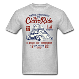 Vintage Automotive Graphic Tee; Bug, Classic, California Ride - heather gray