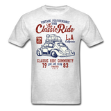 Vintage Automotive Graphic Tee; Bug, Classic, California Ride - light heather gray