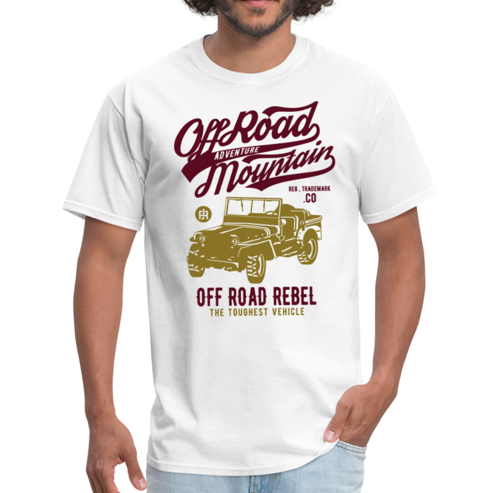 Classic Vintage Jeep Off Road Graphic Tee - white