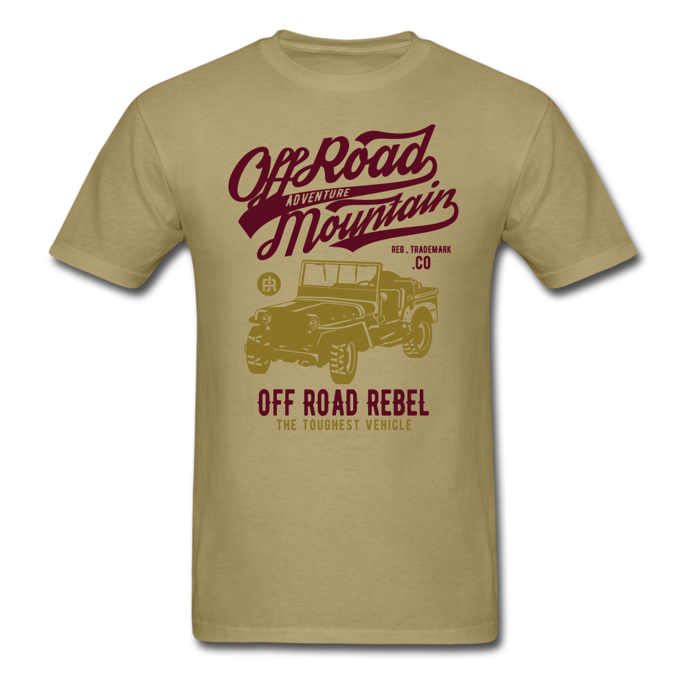 Classic Vintage Jeep Off Road Graphic Tee - khaki