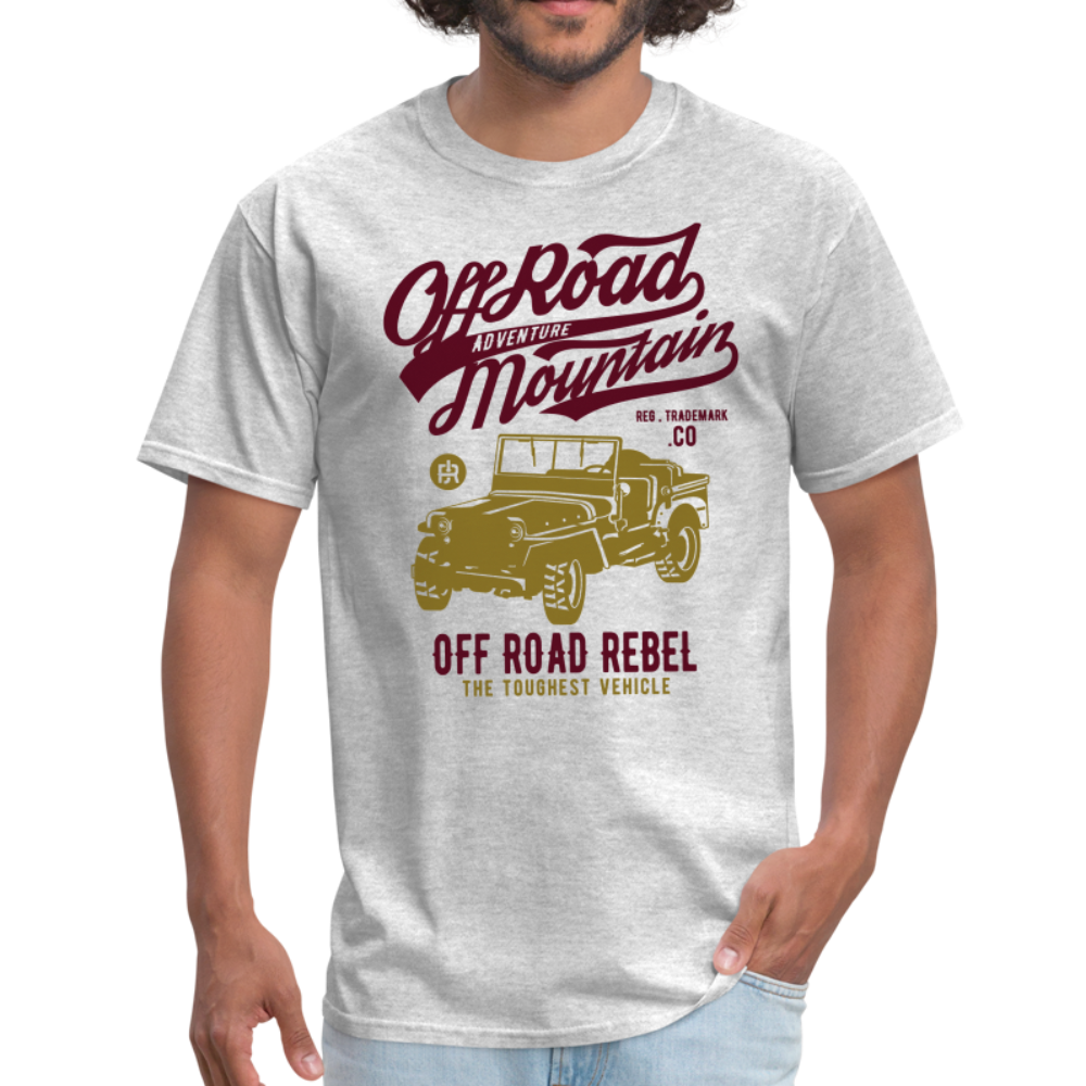 Classic Vintage Jeep Off Road Graphic Tee - heather gray