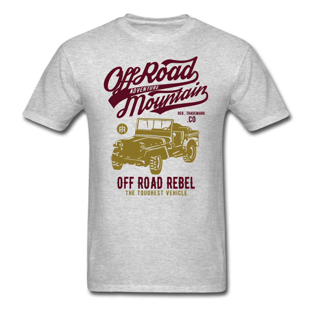 Classic Vintage Jeep Off Road Graphic Tee - heather gray