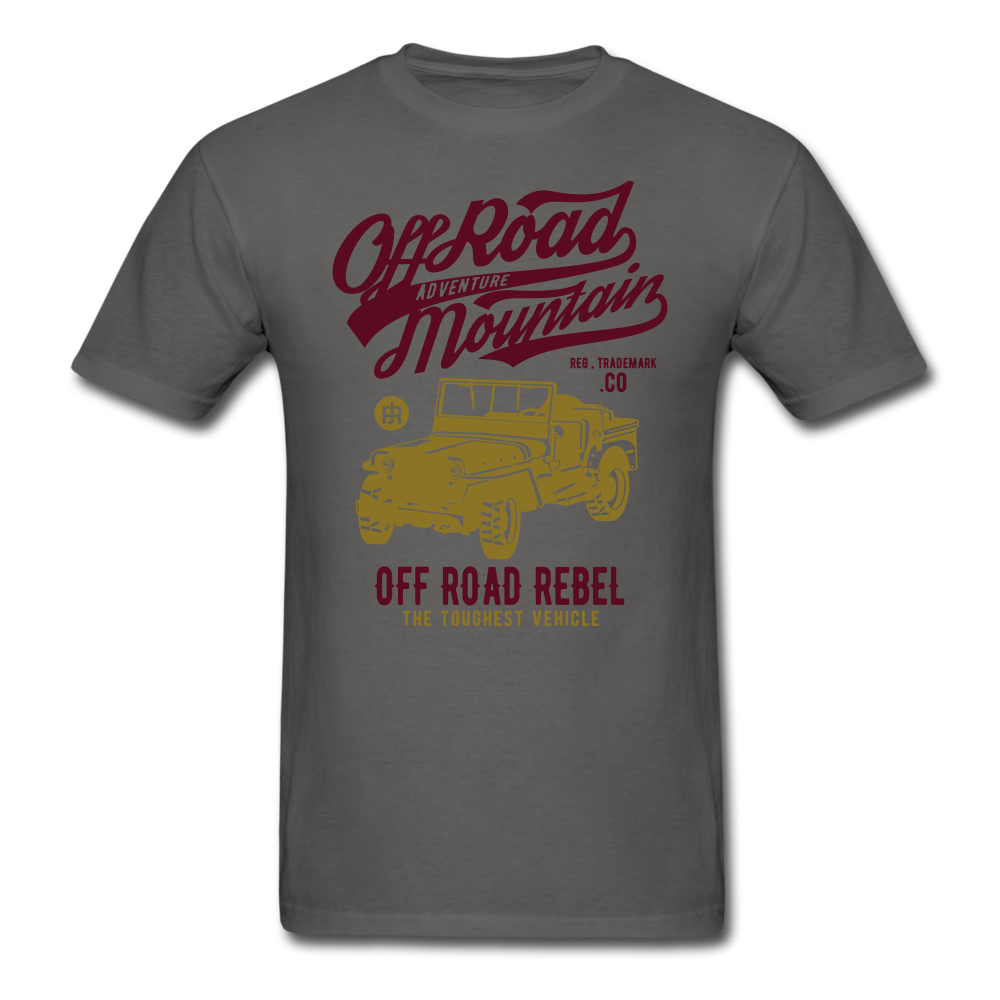 Classic Vintage Jeep Off Road Graphic Tee - charcoal