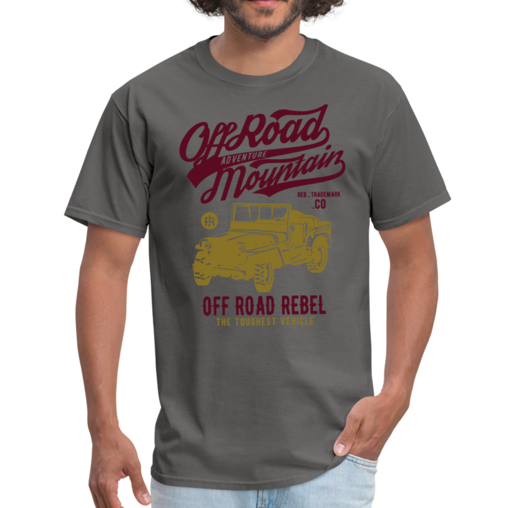 Classic Vintage Jeep Off Road Graphic Tee - charcoal