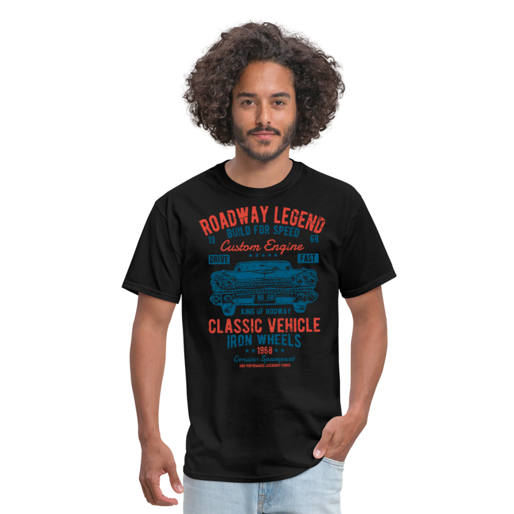 Vintage Classic Iron Wheels Graphic Tee; Cadillac, Luxury, King - black