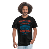 Vintage Classic Iron Wheels Graphic Tee; Cadillac, Luxury, King - black