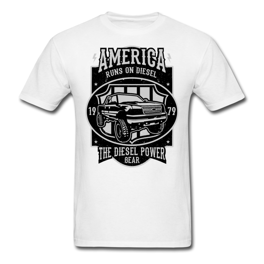 Custom Diesel Power Graphic Tee; Duramax, Powerstroke, Cummins - white