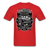 Custom Diesel Power Graphic Tee; Duramax, Powerstroke, Cummins - red