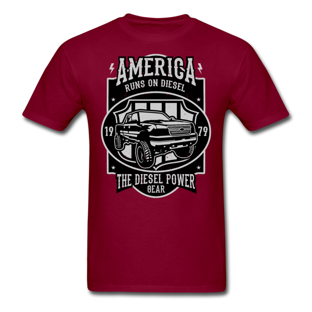 Custom Diesel Power Graphic Tee; Duramax, Powerstroke, Cummins - burgundy