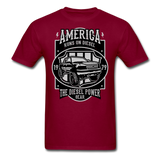 Custom Diesel Power Graphic Tee; Duramax, Powerstroke, Cummins - burgundy