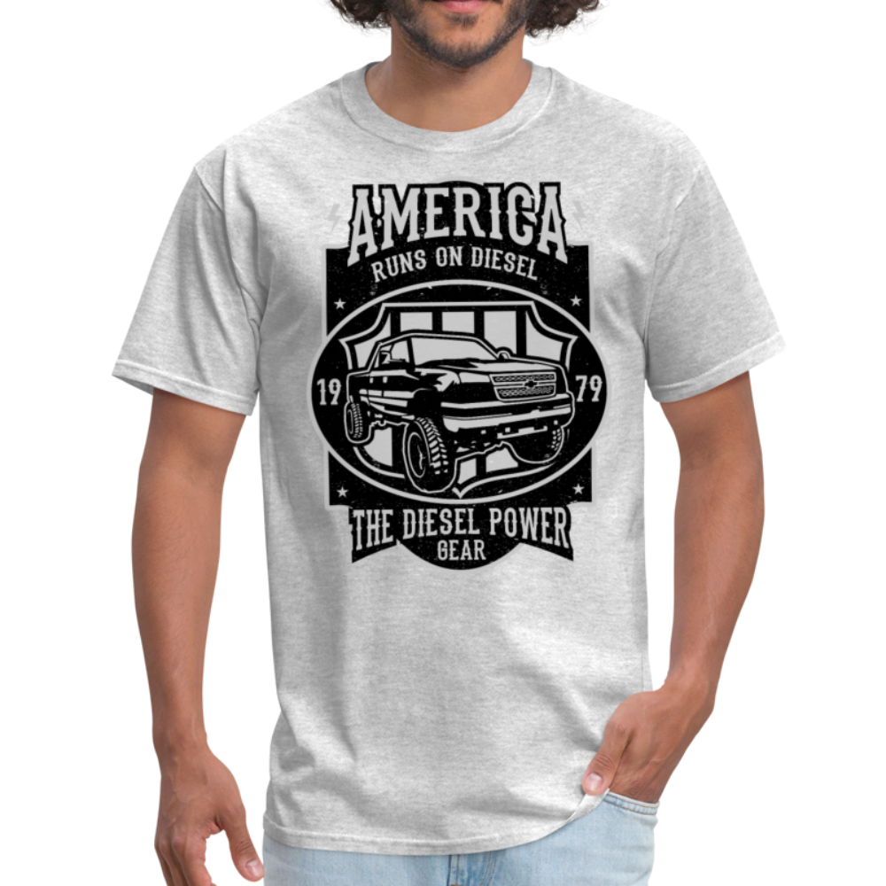 Custom Diesel Power Graphic Tee; Duramax, Powerstroke, Cummins - heather gray