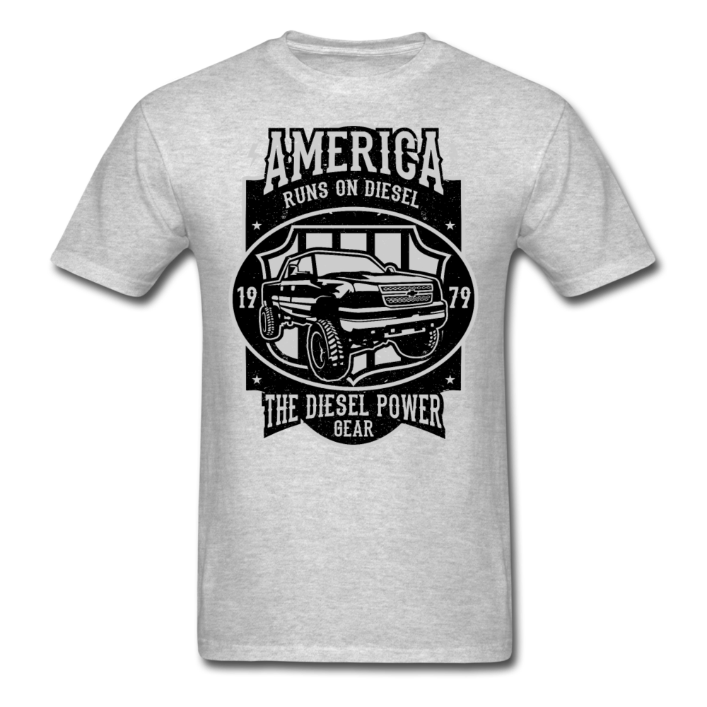 Custom Diesel Power Graphic Tee; Duramax, Powerstroke, Cummins - heather gray