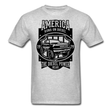 Custom Diesel Power Graphic Tee; Duramax, Powerstroke, Cummins - heather gray