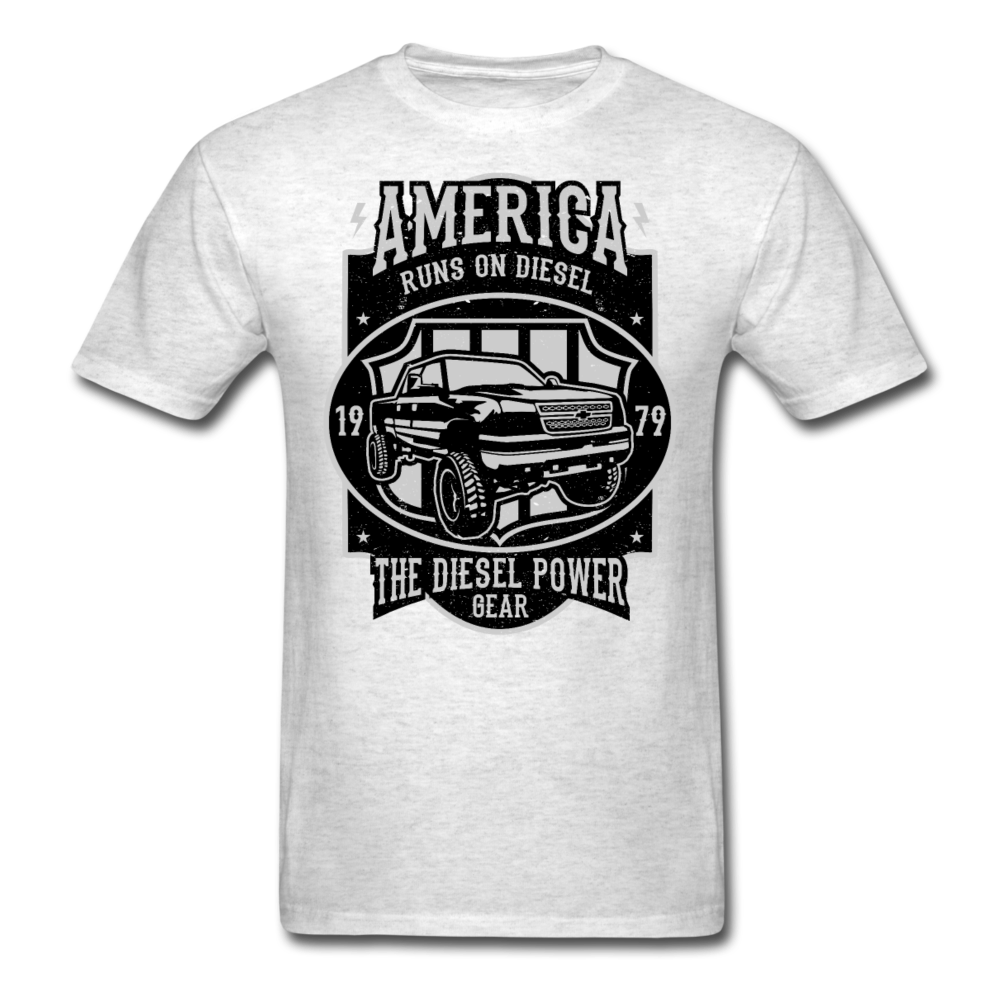 Custom Diesel Power Graphic Tee; Duramax, Powerstroke, Cummins - light heather gray