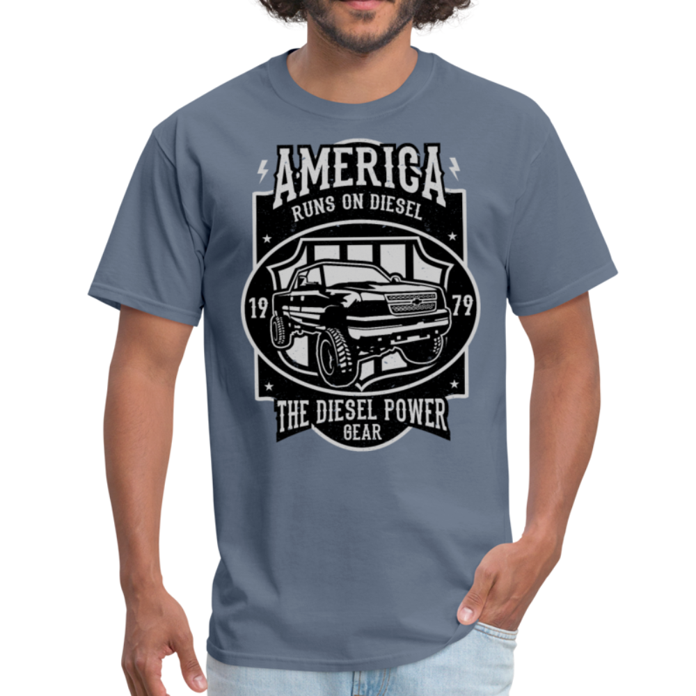 Custom Diesel Power Graphic Tee; Duramax, Powerstroke, Cummins - denim