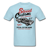 Custom Street Customs Automotive Graphic Tee; hot rod - powder blue