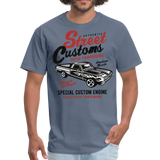 Custom Street Customs Automotive Graphic Tee; hot rod - denim