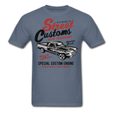 Custom Street Customs Automotive Graphic Tee; hot rod - denim