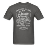 Vintage Classic International Racing Graphic Tee; indy, gran prix - charcoal