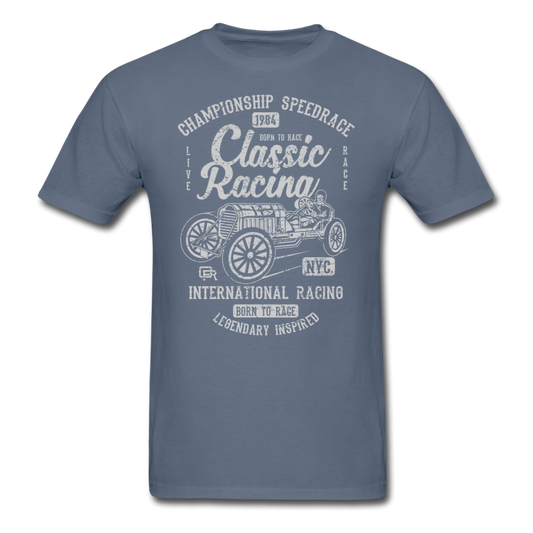 Vintage Classic International Racing Graphic Tee; indy, gran prix - denim