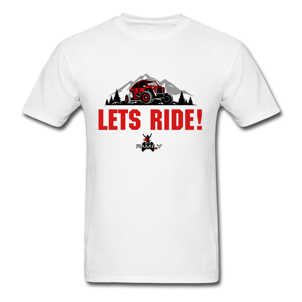 The ATV Family Channel Lets Ride UTV Shirt; RZR, SXS - white