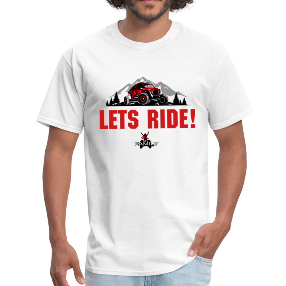 The ATV Family Channel Lets Ride UTV Shirt; RZR, SXS - white