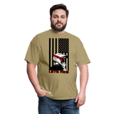MX ATV American Flag Lets Ride Graphic Tee; offroad - khaki