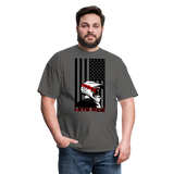 MX ATV American Flag Lets Ride Graphic Tee; offroad - charcoal
