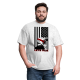MX ATV American Flag Lets Ride Graphic Tee; offroad - light heather gray