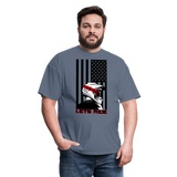 MX ATV American Flag Lets Ride Graphic Tee; offroad - denim