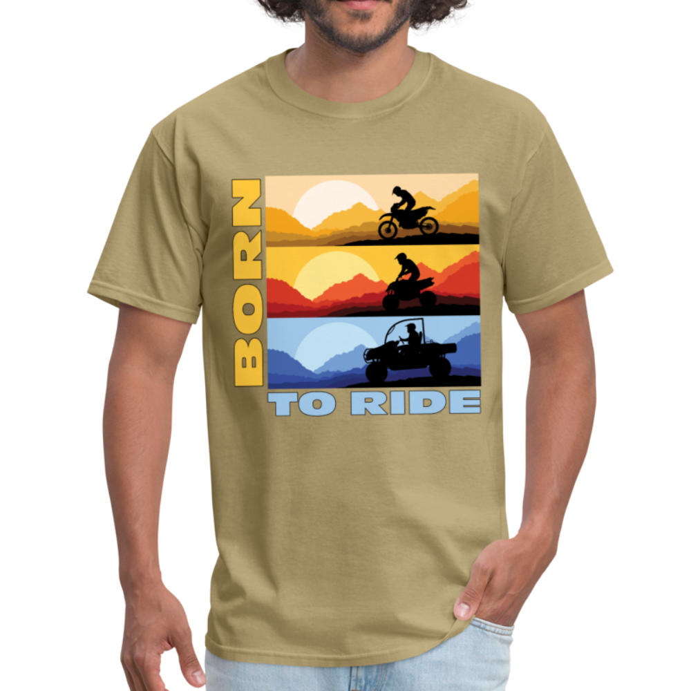 MX, ATV, UTV, Born To Ride Graphic Tee; Offroad - khaki