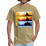 MX, ATV, UTV, Born To Ride Graphic Tee; Offroad - khaki