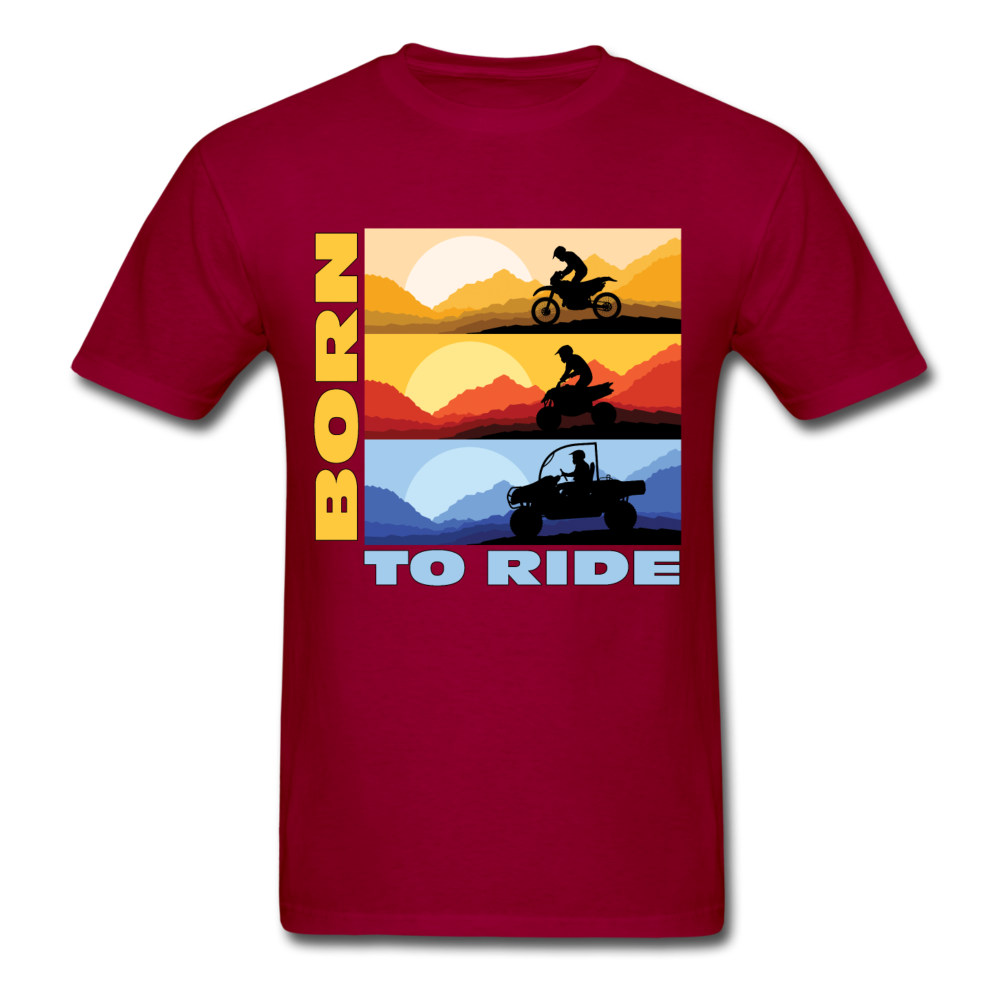 MX, ATV, UTV, Born To Ride Graphic Tee; Offroad - dark red