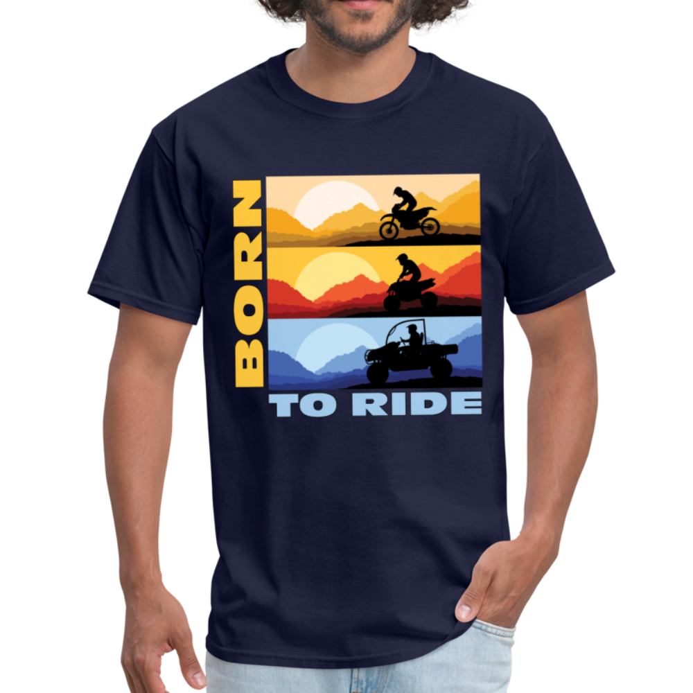 MX, ATV, UTV, Born To Ride Graphic Tee; Offroad - navy