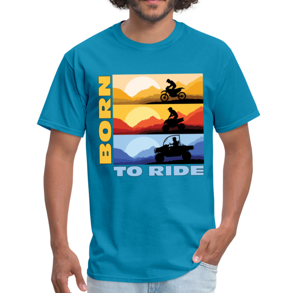 MX, ATV, UTV, Born To Ride Graphic Tee; Offroad - turquoise