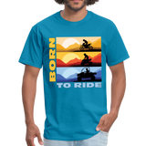 MX, ATV, UTV, Born To Ride Graphic Tee; Offroad - turquoise