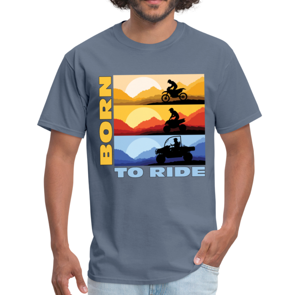 MX, ATV, UTV, Born To Ride Graphic Tee; Offroad - denim