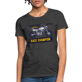 Women's Custom Vintage Mx Racing Graphic T-Shirt; Supercross Fox Racing - heather black