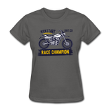 Women's Custom Vintage Mx Racing Graphic T-Shirt; Supercross Fox Racing - charcoal