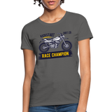 Women's Custom Vintage Mx Racing Graphic T-Shirt; Supercross Fox Racing - charcoal