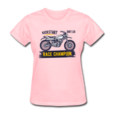 Women's Custom Vintage Mx Racing Graphic T-Shirt; Supercross Fox Racing - pink
