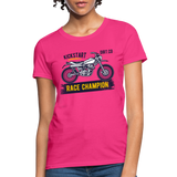 Women's Custom Vintage Mx Racing Graphic T-Shirt; Supercross Fox Racing - fuchsia
