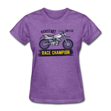 Women's Custom Vintage Mx Racing Graphic T-Shirt; Supercross Fox Racing - purple heather