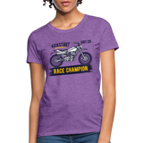 Women's Custom Vintage Mx Racing Graphic T-Shirt; Supercross Fox Racing - purple heather