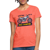 Women's Custom Vintage Mx Racing Graphic T-Shirt; Supercross Fox Racing - heather coral