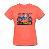 Women's Custom Vintage Mx Racing Graphic T-Shirt; Supercross Fox Racing - heather coral