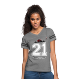 Women’s Born To Ride Graphic Varsity Tee; UTV, ATV, MX - heather gray/charcoal